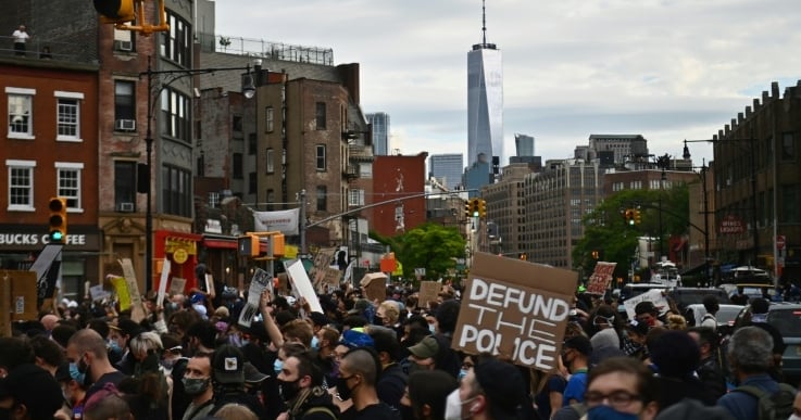 Protesters demonstrate during a 