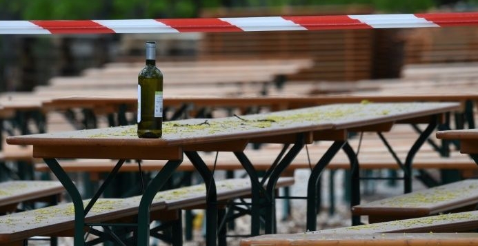 A lonely empty bottle stands sentinel for a large surge in the numbers of people seeking help from alcoholism in Germany during lockdown. AFP