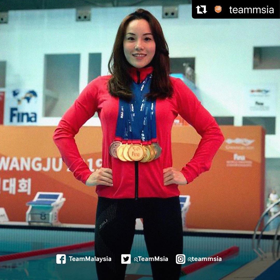 去年在光州宿将组世界游泳赛夺得5金2银的王碧燕，希望明年能有机会打破宿将组混合接力世界纪录。（TeamMalaysia照片）