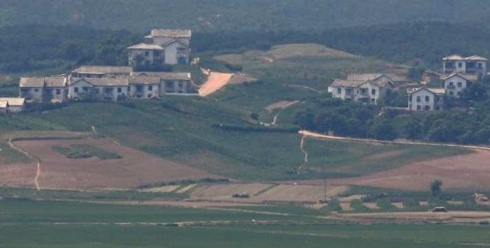 North Korean border county of Kaepoong seen from a South Korean observation post in the border city of Paju. AFP North Korean border county of Kaepoong seen from a South Korean observation post in the border city of Paju. AFP