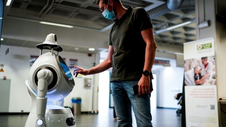 CRUZR welcomes visitors at University Hospital Antwerp in Belgium. AFP