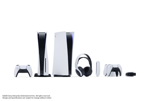 索尼推介了一系列与PS5搭配的产品，如Pulse 3D无线耳机、Media Remote遥控器、HD Camera摄像镜头、DualSense无线控制器和充电座。