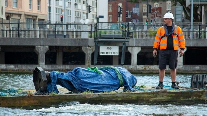 Bristol City council retrieved the statue of Edward Colston after anti-racism activists toppled it during a protest earlier this month (AFP Photo/Handout). AFP