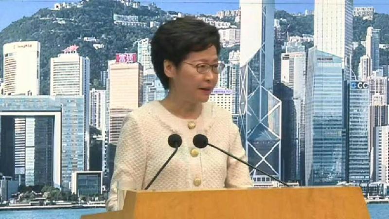 Hong Kong chief executive Carrie Lam says her government will strictly implement a new national security law imposed on the city by Beijing. AFP
