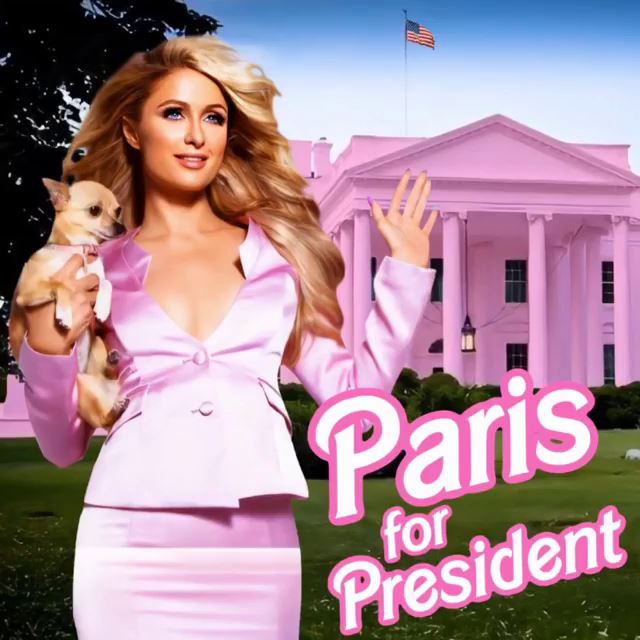 芭莉丝希尔顿在个人IG上po文“Paris For President”，宣布参加美国总统大选。