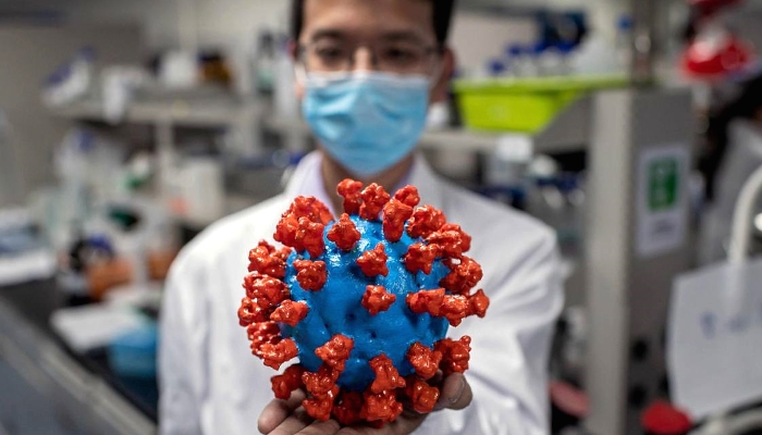A new study shows for the first time that SARS-CoV-2 taken from microdroplets can replicate in lab conditions. AFP A new study shows for the first time that SARS-CoV-2 taken from microdroplets can replicate in lab conditions. AFP