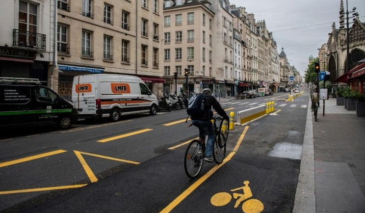 Paris mayor Anne Hidalgo is turning the French capital into a bike-friendly city. AFP 