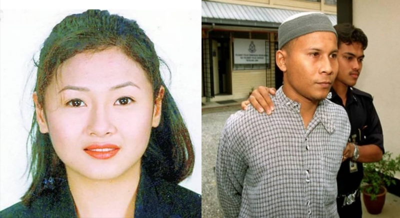 王丽涓（左图）于吉隆坡孟沙购物中心停车场遭人拐走复杀害毁尸；右为已被伏法的凶手阿末纳吉。（档案照）