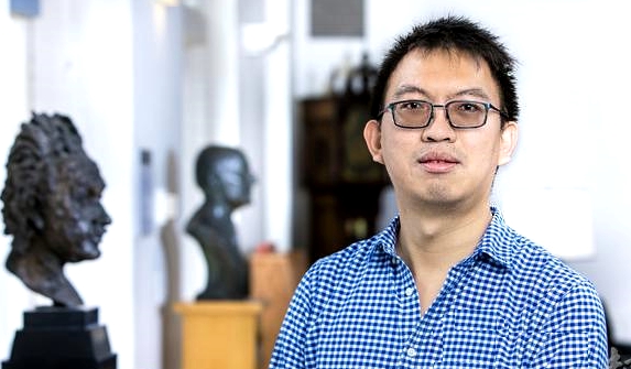 Dr. Ting is honored with postdoctoral fellowships from multiple institutions, including the Institute for Advanced Study in Princeton . He spends most of his time exploring the mysteries of astrophysics. The background shows the statute of Einstein. Einstein was a long-term professor and spent the last 20 more years of his life here.