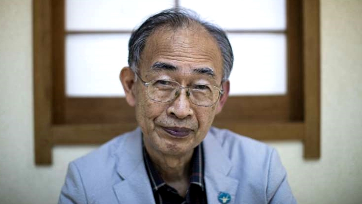 Jiro Hamasumi, 74, was still being carried by his pregnant mother when the nuclear bomb dropped on Hiroshima, killing his father and several family members. AFP