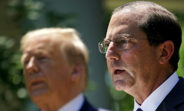 US Secretary of Health and Human Services Alex Azar will lead the upcoming delegation to Taiwan. AFP