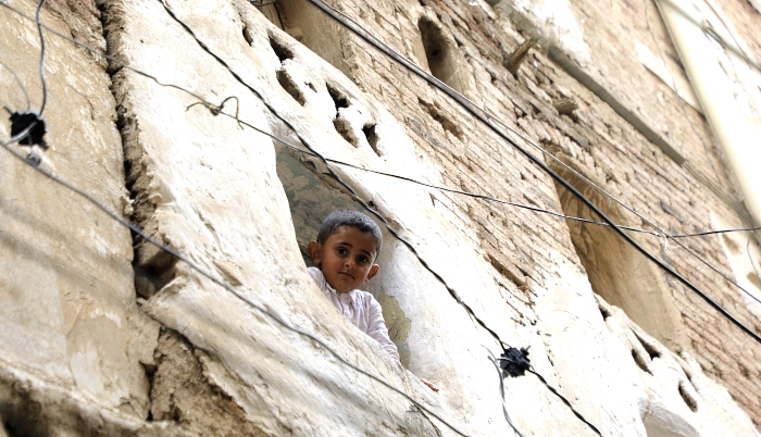 A boy pictured in the old city of Sana'a, the capital of Yemen. AFP