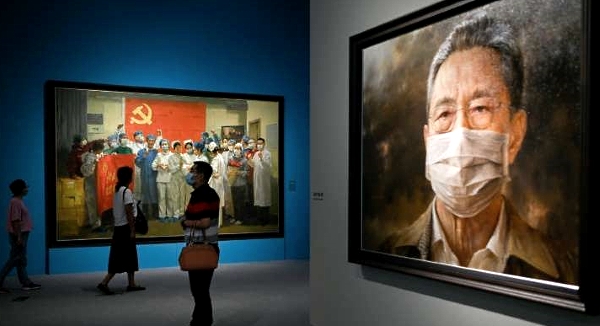 A propaganda exhibition in Beijing showcases what the Chinese Communist Party says is the country's success in dealing with the coronavirus pandemic. AFP