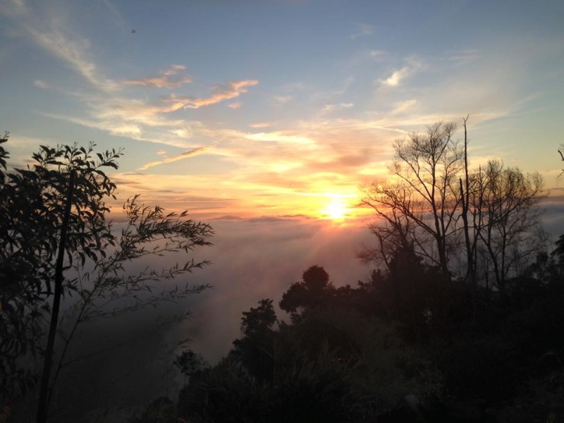 站在沙亚南社区森林中，海拔240公尺的顶峰花园峰（Garden Peak）观赏日出，让人顿感美不胜收。