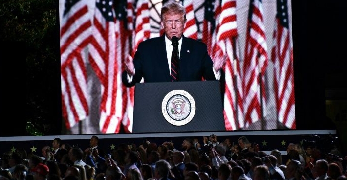 Trump trampled over long-running presidential custom to separate the White House from political campaigning, laying out some 1,500 white chairs and two giant video screens for his nomination speech. AFP