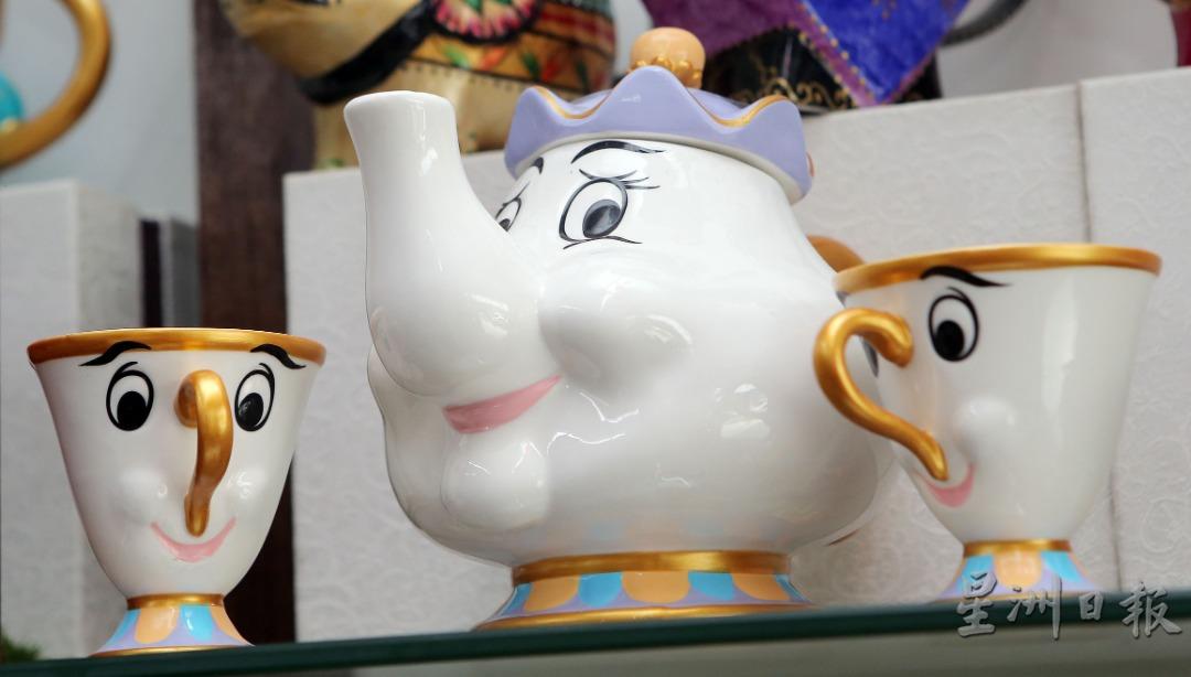 《美女与野兽》动画中的茶壶茶杯角色，凸显中华工艺融入在西方生活中。