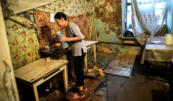 Originally designed as model housing for workers, a century later the Proletarka's impoverished residents live in squalor. AFP Originally designed as model housing for workers, a century later the Proletarka's impoverished residents live in squalor. AFP