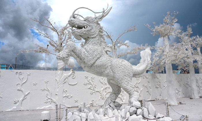 A sculpture of a mythical creature made of white sand imitating ice in the "Frost Magical Ice of Siam" park outside Pattaya, Thailand. AFP A sculpture of a mythical creature made of white sand imitating ice in the "Frost Magical Ice of Siam" park outside Pattaya, Thailand. AFP