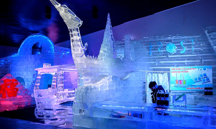 A bar made of ice in the Ice Dome at the "Frost Magical Ice of Siam" park outside Pattaya. AFP A bar made of ice in the Ice Dome at the "Frost Magical Ice of Siam" park outside Pattaya. AFP