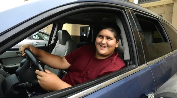 Now confident and relaxed, 14 year-old Ruben Navarrete was 'really nervous, scared' when he escaped California's Creek Fire driving for the first time. AFP Now confident and relaxed, 14 year-old Ruben Navarrete was 'really nervous, scared' when he escaped California's Creek Fire driving for the first time. AFP