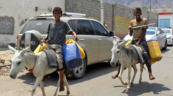 Yemenis have resorted to using donkeys to transport water and goods, as the conflict that has ravaged the economy for more than five years leaves gas-guzzling SUVs out of reach for most. AFP