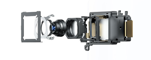 vivo X50 Pro微云台超感光主摄镜头采用“双滚珠悬架”结构，可以拍摄出更稳定的画面。（图：截自vivo官网）