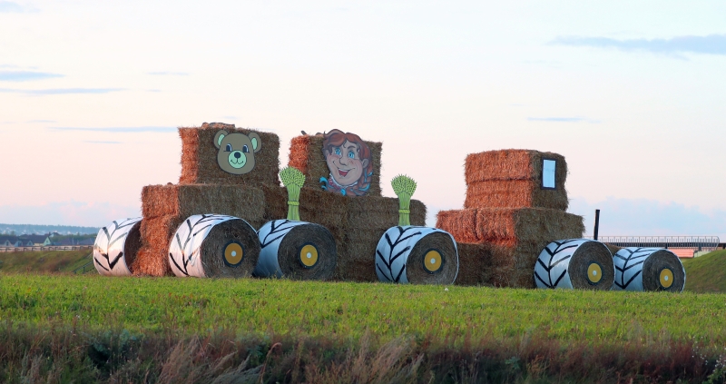 干草农机车也是农民最爱的造型艺术之一。