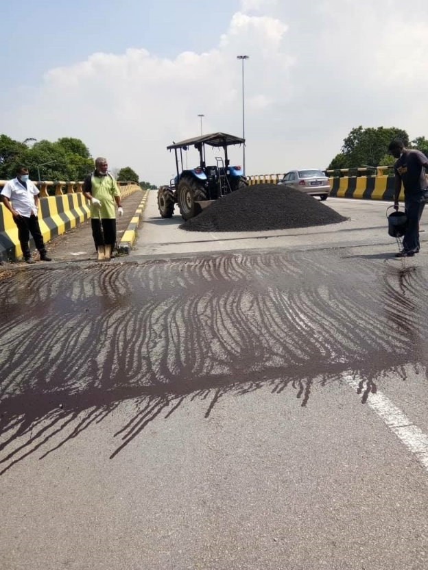 柏西兰峇都勿拉路桥缝隙下陷处已完成修复，目前已可正常使用。