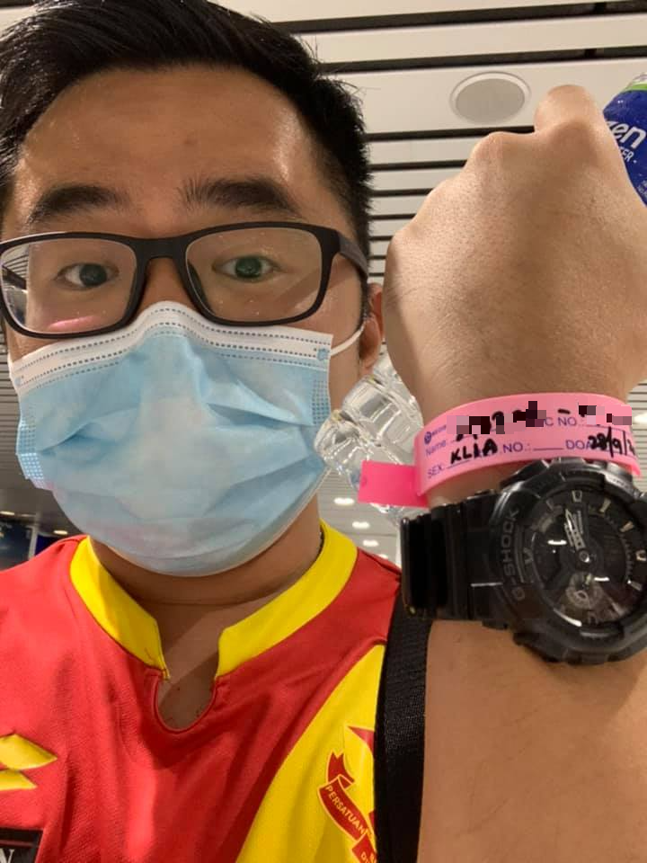 从沙巴飞抵吉隆坡的蔡伟杰已接受冠病检测。