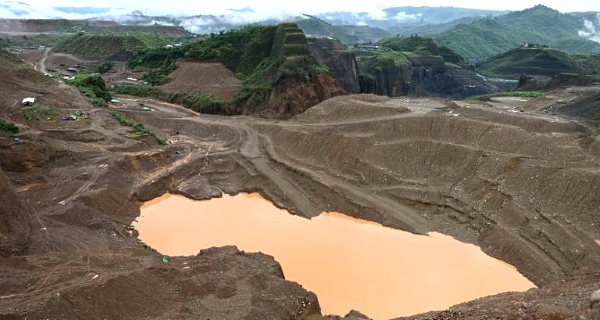 The once-stunning mountains of Myanmar's Hpakant township have been destroyed beyond recognition. AFP