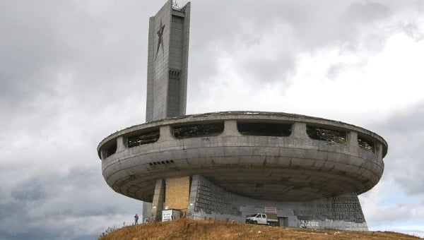 The 'flying saucer' on Buzludzha Peak was dedicated to the glory of communism but  has fallen into disrepair since the collapse of the regime. AFP