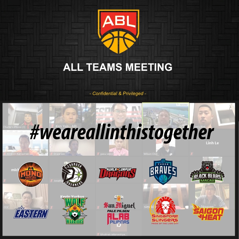 ABL与所有球队在本周开会讨论重启联赛，并称与10支球队荣辱与共。（ABL官方脸书照片）