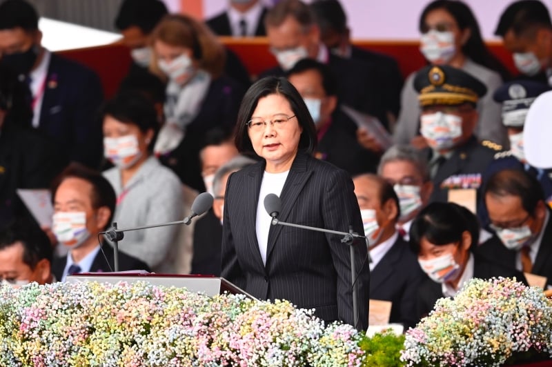 台湾总统蔡英文表示，只要北京当局有心化解对立，改善两岸关系，在符合对等尊严的原则下，台方愿意共同促成有意义的对话。（法新社照片）