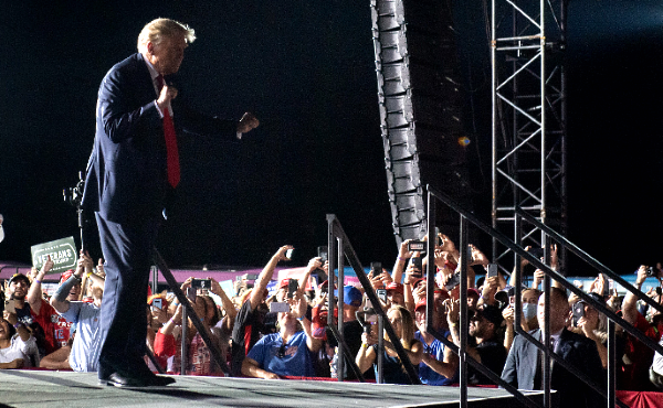 Trump dances as he leaves a Make America Great Again rally in Sanford, Florida. AFP Trump dances as he leaves a Make America Great Again rally in Sanford, Florida. AFP