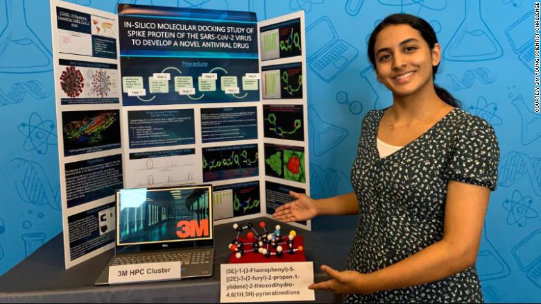 印度裔美国籍14岁少女切布罗鲁透过电脑模拟找到可以和冠病棘突蛋白选择性结合的先导化合物，做出了可能为冠病提供潜在疗法的贡献。（互联网照片）