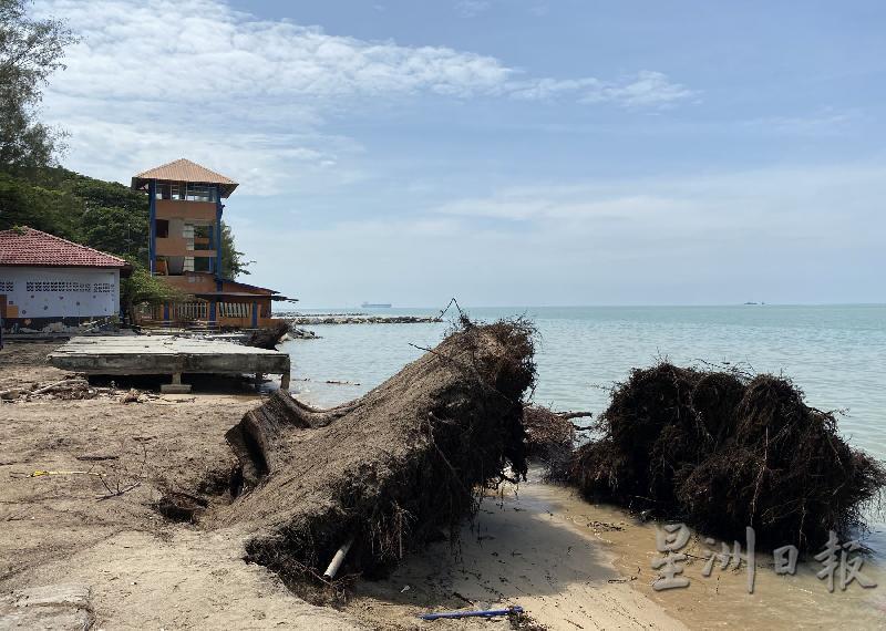 民防部瞭望塔附近的海蚀问题，已经越来越严重。