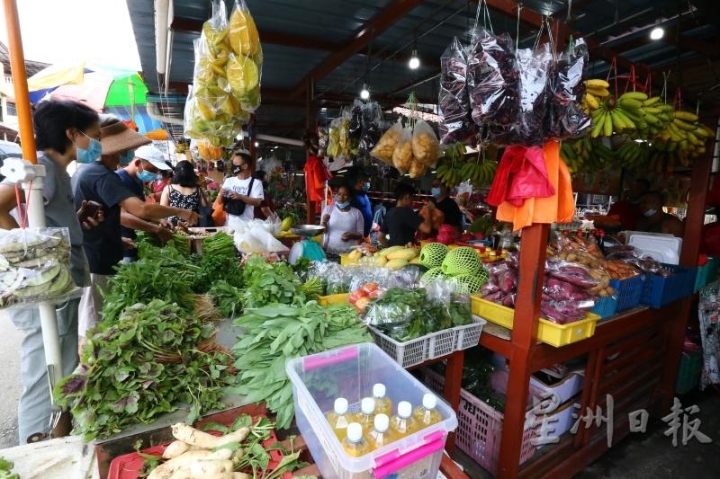 武吉丁宜以蔬菜闻名，许多游客慕名来买菜。