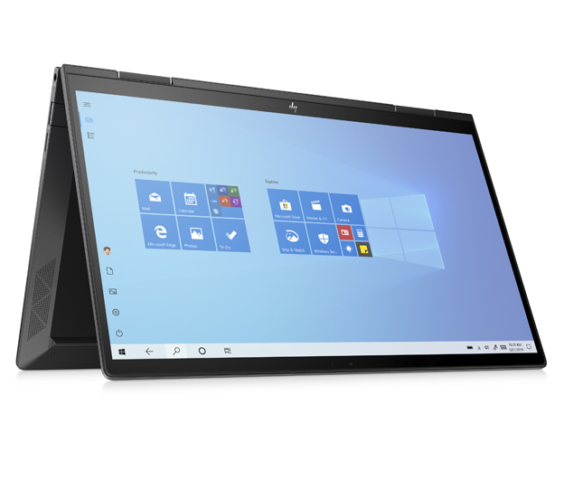 HP Envy x360采用13.3吋FHD IPS超窄边框的触控屏幕，并覆盖康宁大猩猩NBT玻璃。
