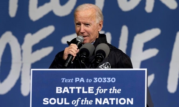 Biden speaks in Pennsylvania, a state that will be crucial for the two candidates. AFP Biden speaks in Pennsylvania, a state that will be crucial for the two candidates. AFP