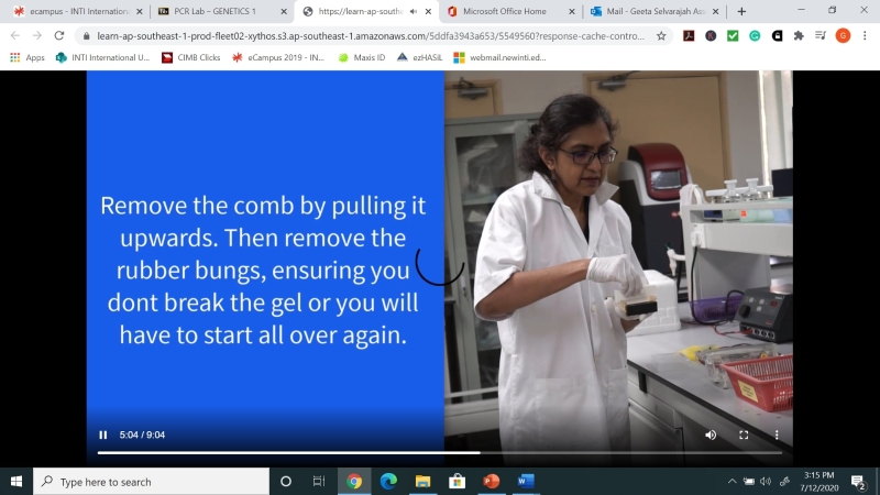 吉塔．塞维拉查在基因学实验室内录制讲学视频。