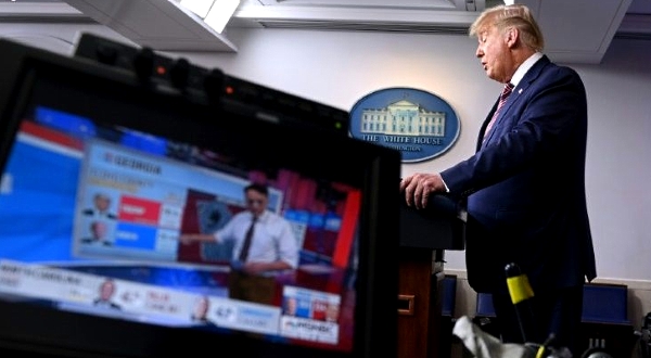 Trump speaks in the Brady Briefing Room at the White House in Washington. AFP