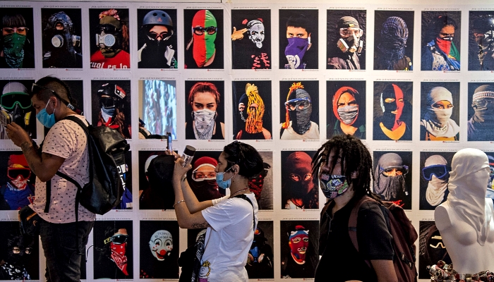 The Social Uprising Museum displaying street art pieces regarding the protests against Sebastian Pinera's government in Santiago, Chile. AFP