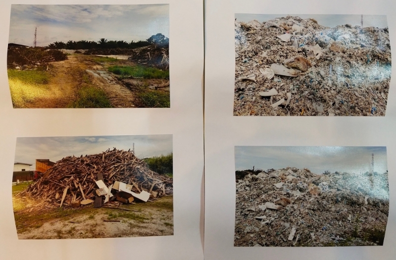居协本月初所提供的照片中可以看出废品料包括了木制品和塑胶。