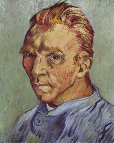 梵谷在1889年画了最后一幅自画像《没有胡子的自画像》。