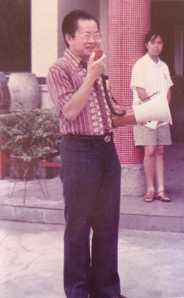1991年，陈景全以柔佛潮州八邑会馆会长身份演讲。