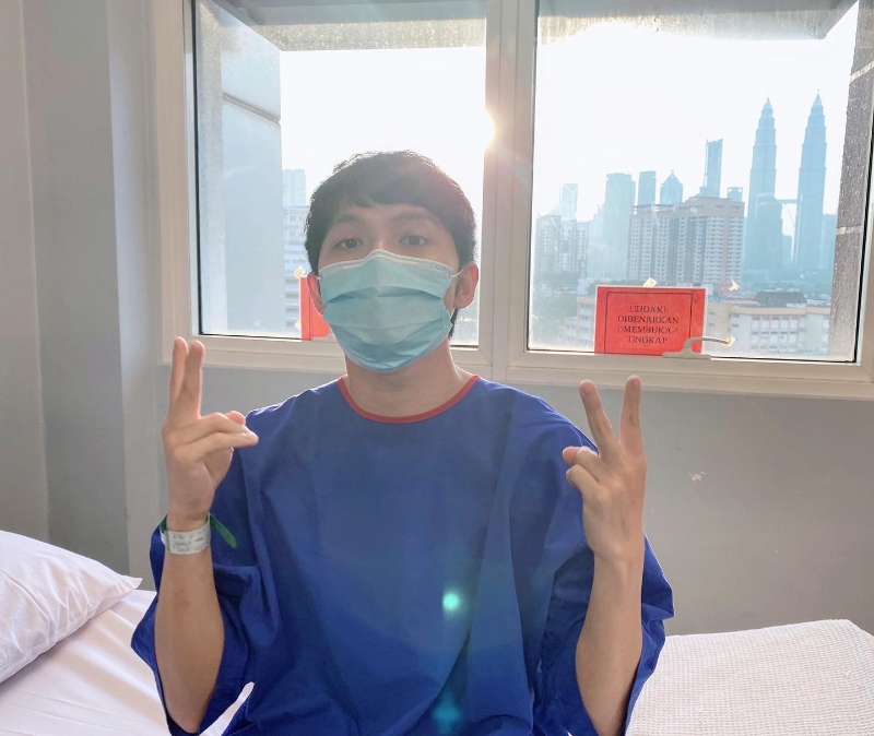 许佳麟10日到吉隆坡中央医院进行第2次牙龈手术。