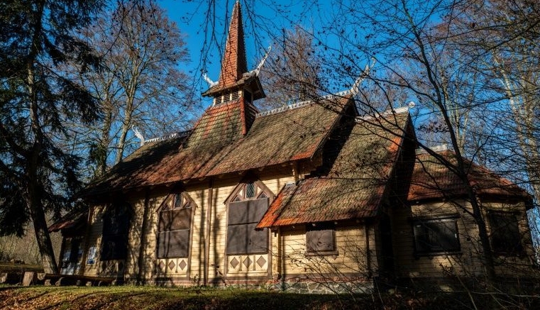 People in the German town of Stiege plan to save a stave wooden church by moving it from the forest into town. AFP