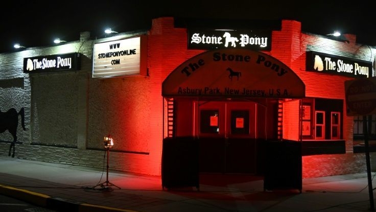 The Stone Pony in Asbury Park, New Jersey was lit red, as venues nationwide urged Congress to provide financial help to entertainment and live event industry workers decimated by the pandemic. AFP