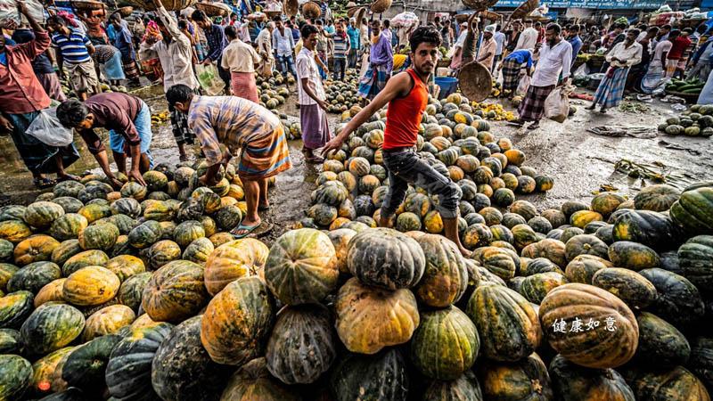 孟加拉蔬果市场。