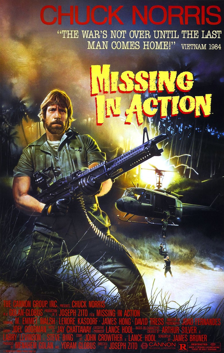 罗礼士主演的越战电影《Missing In Action》系列大受欢迎。
